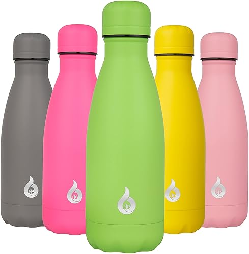 BJPKPK Las botellas de agua aisladas del acero inoxidable de los niños guardan frío y caliente para la escuela, verde