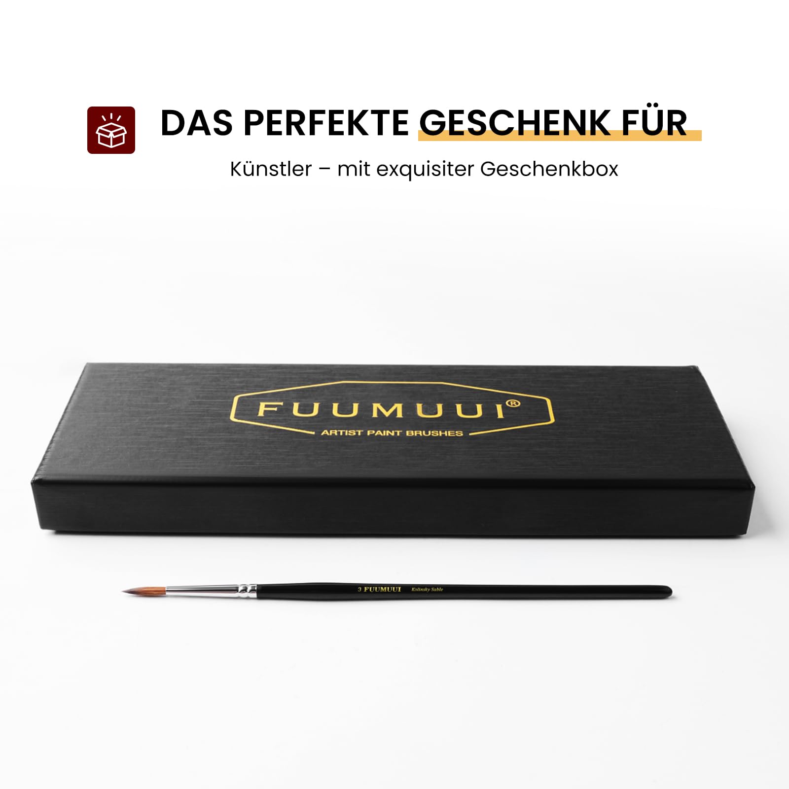 Professional Kolinsky Rotmarder Pinsel - 5 Stück Professional Kolinsky Künstlerpinselset Nr. 5/0, 2/0, 0, 1, 3 für Aquarell, Modellbau, Miniaturfiguren etc.| Kolinsky Miniatur Serie | Echthaar Pinsel