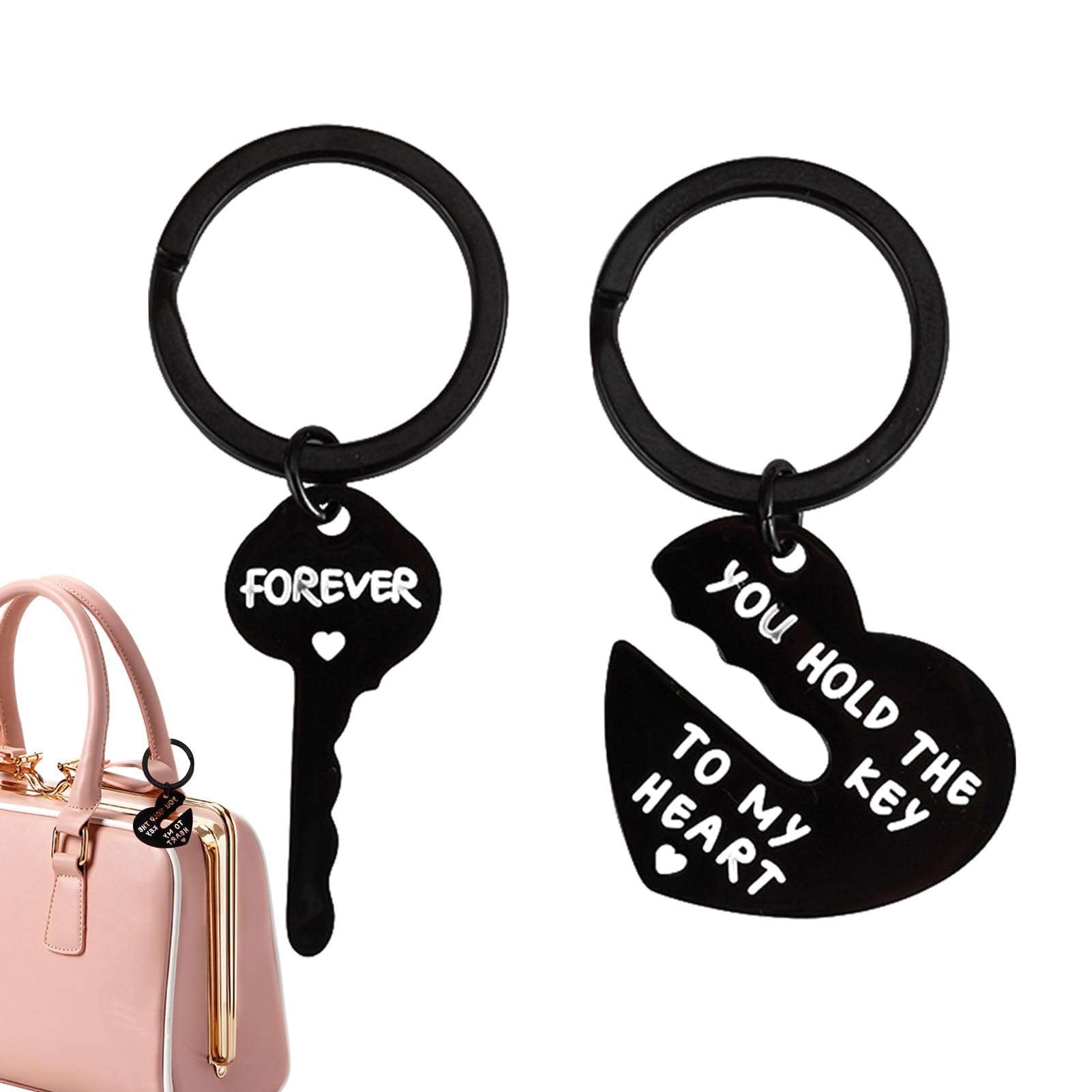 Hartjes sleutelhanger 2 delen kopen? - Leuk voor koppels- Gratis Graveren! - Shoppé | Gepersonaliseerde sieraden