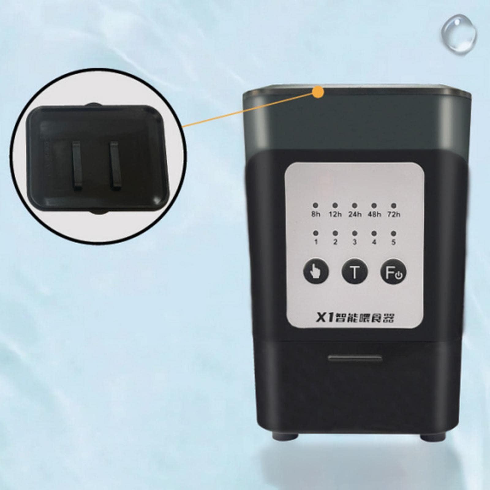 Comedero automático de peces de gran capacidad para estanque, acuario, pecera, pecera
