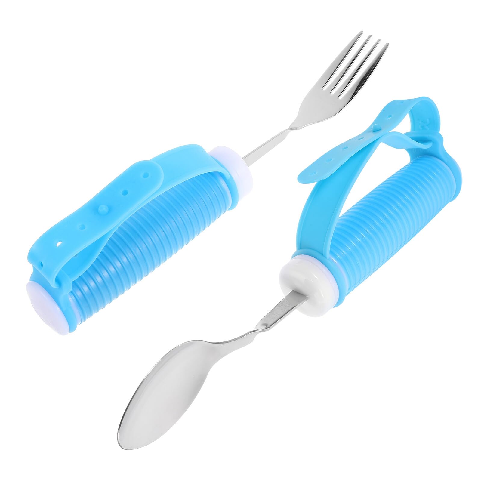 YARNOW Set Posate Adattive Cucchiaio e Forchetta Anti-shake in Acciaio Inossidabile e Manico Ergonomico per Anziani Mobilità Ridotta, per Case