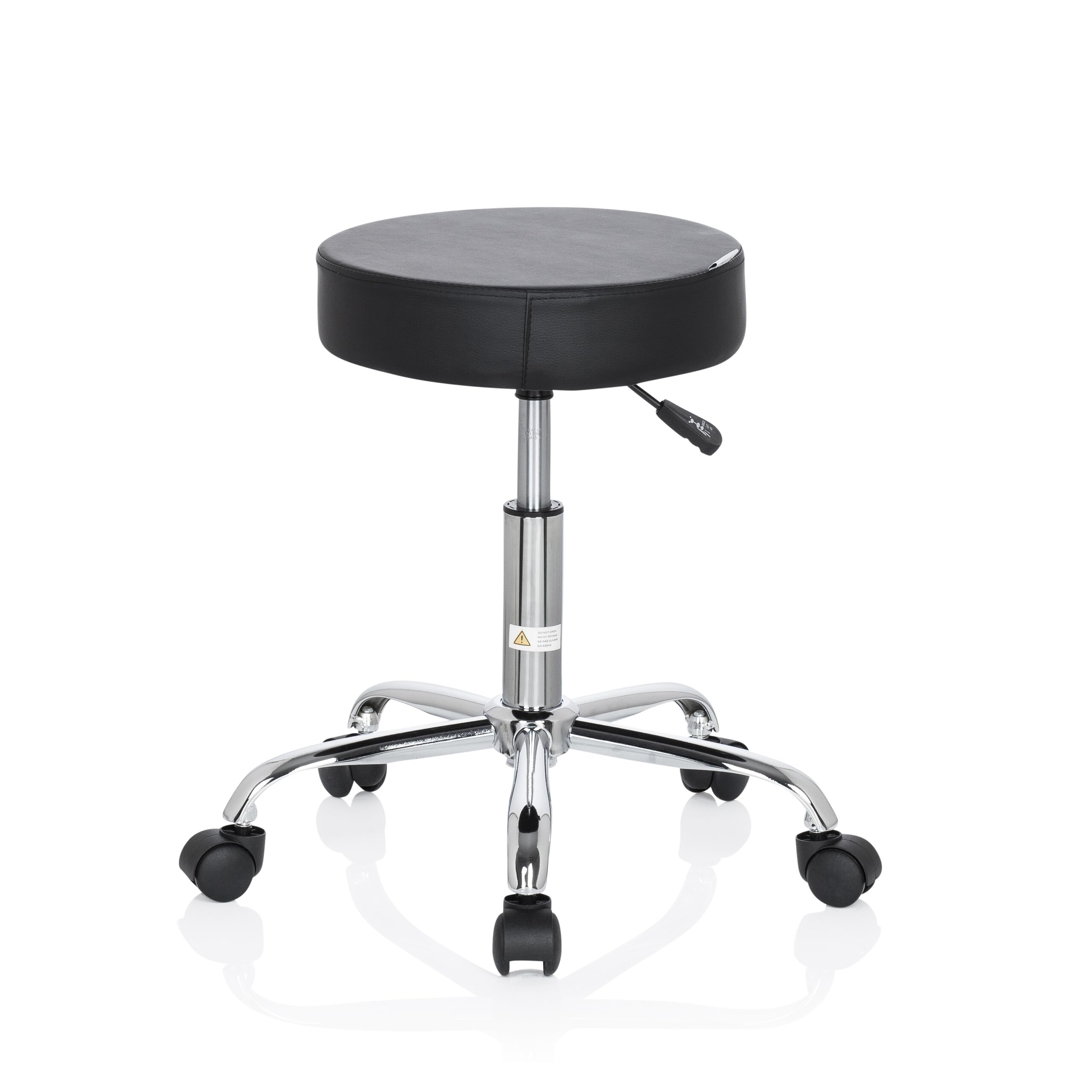 hjh OFFICE 729410 Bürohocker Operator II Kunstleder Schwarz Hocker höhenverstellbar mit Rollen