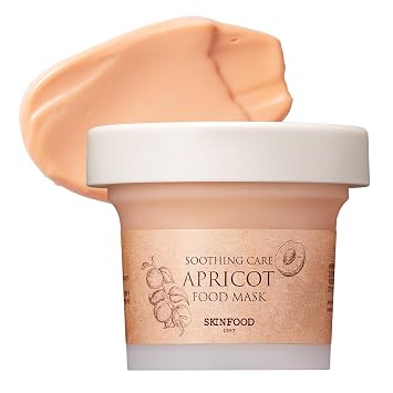 SKINFOOD Mask Apricot Trouble Care 120g - Facial Pore Clearing and Body Skin Soothing - Wash Off Face Masks, Clear & Smooth Skin - Shower-Proof Texture 4.23 oz