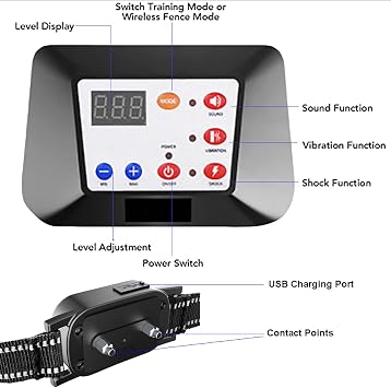 Wireless Dog Fence Pet Safe Containment System,Outdoor Dog Electric Boundary Container System,with Waterproof & Rechargeable Dog Training Collar,Adjustable Control Range 100-990ft,Harmless for Dogs,fo