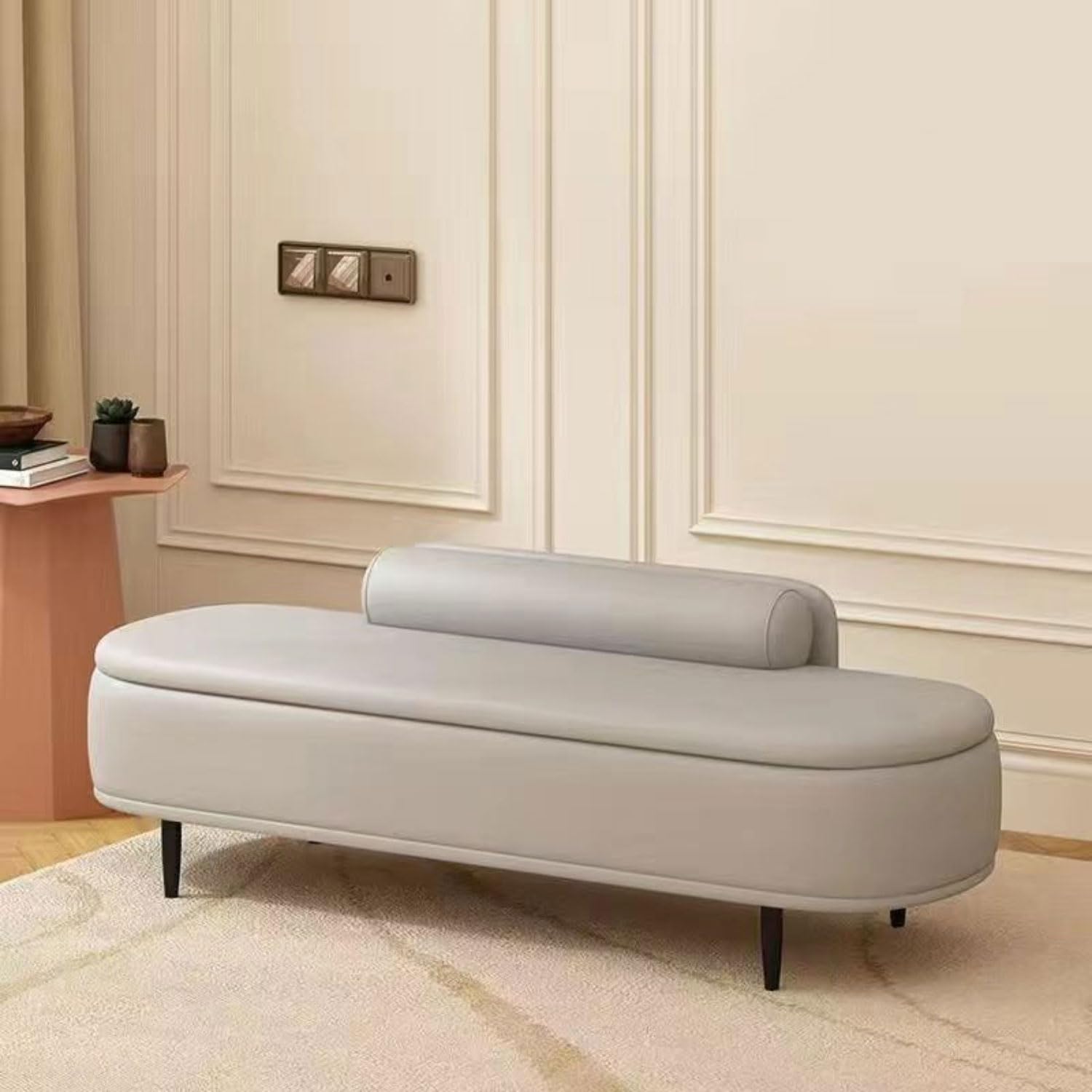GHFXSCV Padded Leather Storage Bench Versatile Bedside Organizer Sofa Ottoman Shoe Changing Bench Footrest for Entryway Stylish Home Décor Multifunctional Seating Solution