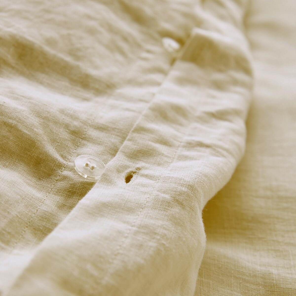 Tendencia Perso – Juego de edredón 100% puro lino prelavado beige – Funda nórdica de 140 x 200 cm + 1 funda de 63 x 63 cm – Ropa de cama de lino natural, suave y transpirable