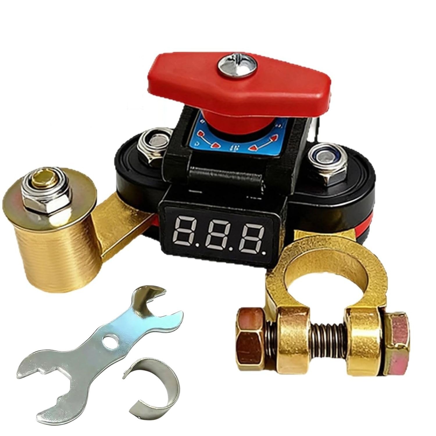 Digital Car Battery Cut Off Switch with Voltage Display, Rotatable Heavy-Duty Car Battery Terminal for 12V-24V | Pure Copper Terminals | 360° Rotation | Universal Fit | Car, Truck, Boat, RV-image-15