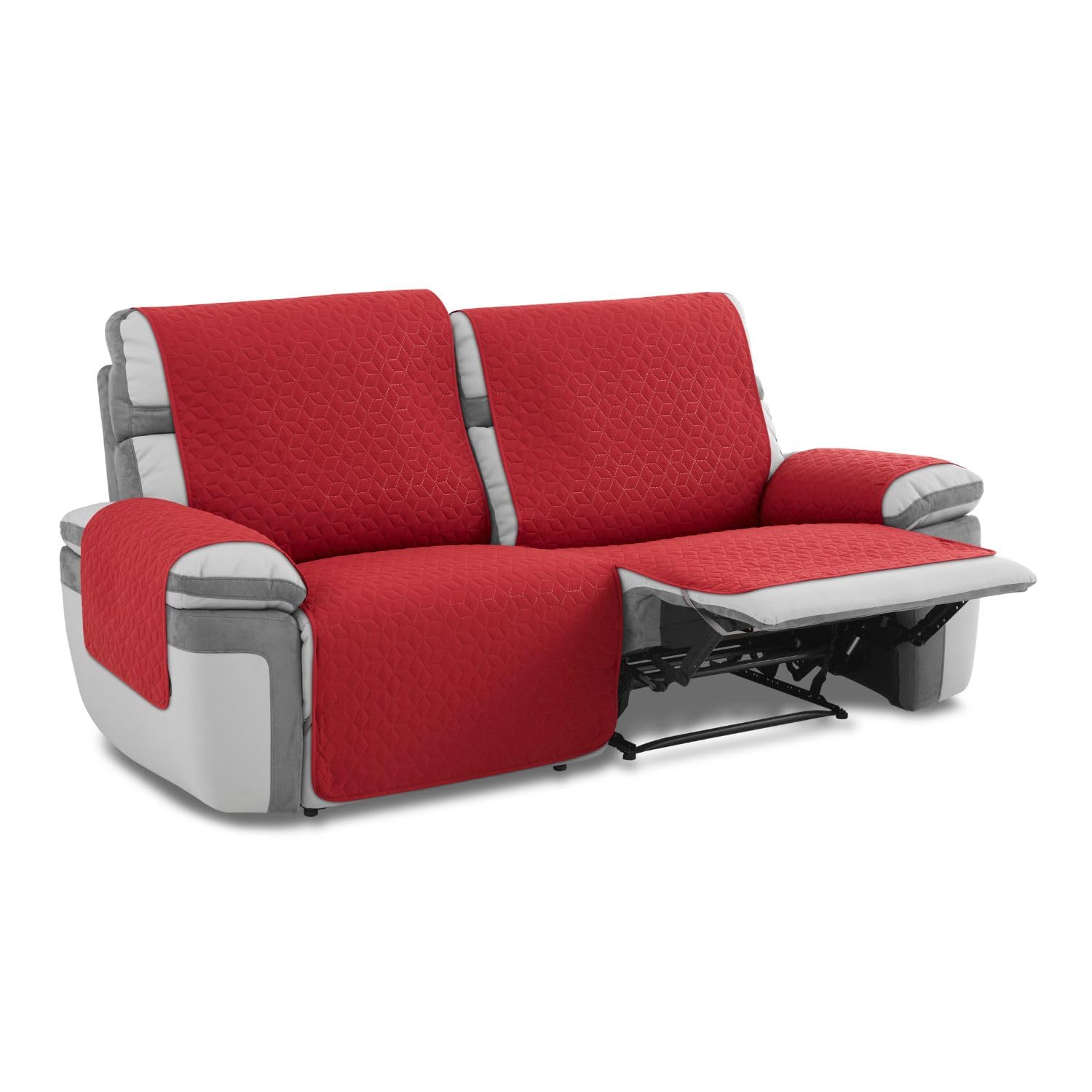 MAXIFUNDAS | Cubre Sofá Relax Slam | Color Rojo | 2 Plazas | Acolchado, Reversible, Antideslizante y Repelente a Líquidos | Ideal para Hogares con Mascotas y Niños OEKO-TEX STANDARD 100