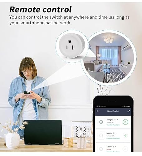 Miniatura 4 de Enchufe inteligente, salida WiFi compatible con Alexa y Google Assistant, Smart Outlet 16A2200W Max, automatización del hogar inteligente, control