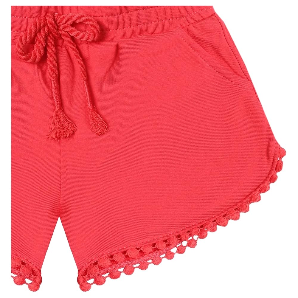 Mayoral Pantaloncini Estivi per Ragazza 3 a 9 Anni, Shorts Bambina, Elastico in Vita, Decorazione con Pompon, Comodi e Traspiranti, Perfetti per Casual e Vacanze, Navy, 607, 3284
