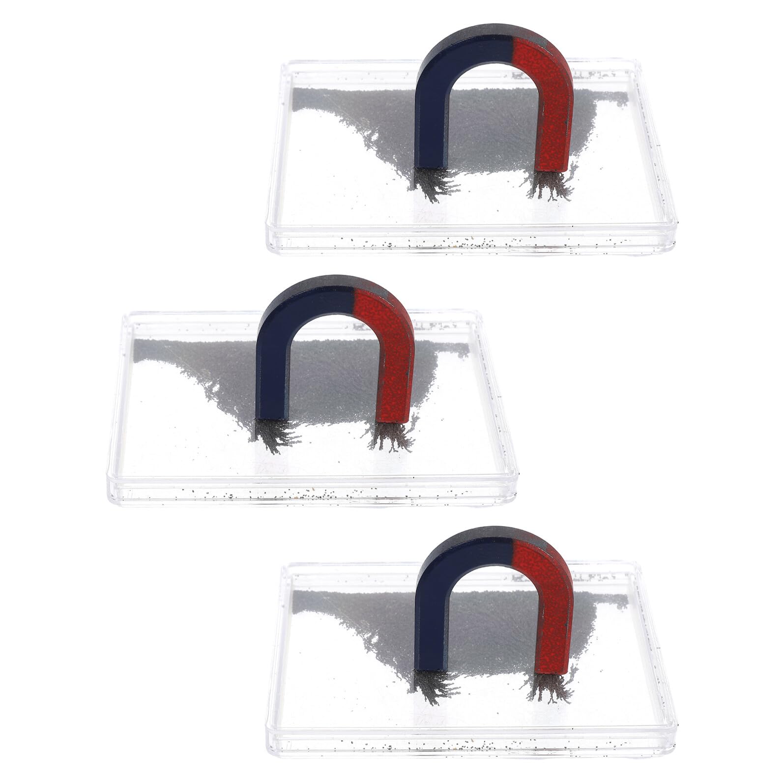 Boîte à Limaille de Fer 3 Sets pour Expériences Magnétiques avec Guide Détaillé, Plastique et Fer, Démonstration Visuelle du Champ Magnétique pour Enseignants
