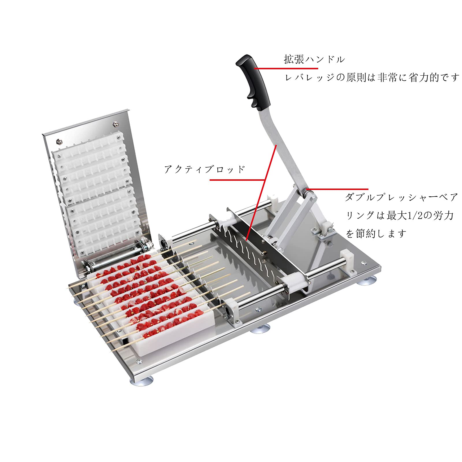 Amazon.co.jp: 串刺し機 肉の串刺し機 手動1回10枚 ケバブ機 焼き用