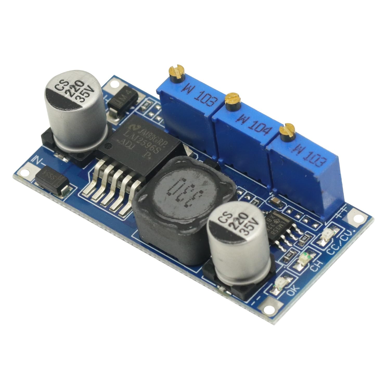 5 sztuk LM2596S Sterownik Led Stały Prąd Stały DC-DC 3A Regulowany 7V-35V Step-Down DC/CV Moduł zasilania LM2596S-ADJ Regulator napięcia stałego