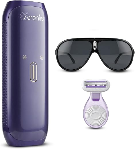 Lorentis IPL laser Hair Removal Device - FDA Approved, Painless &amp; Permanent Hair Reduction for Women &amp; Men - Unlimited Fla...