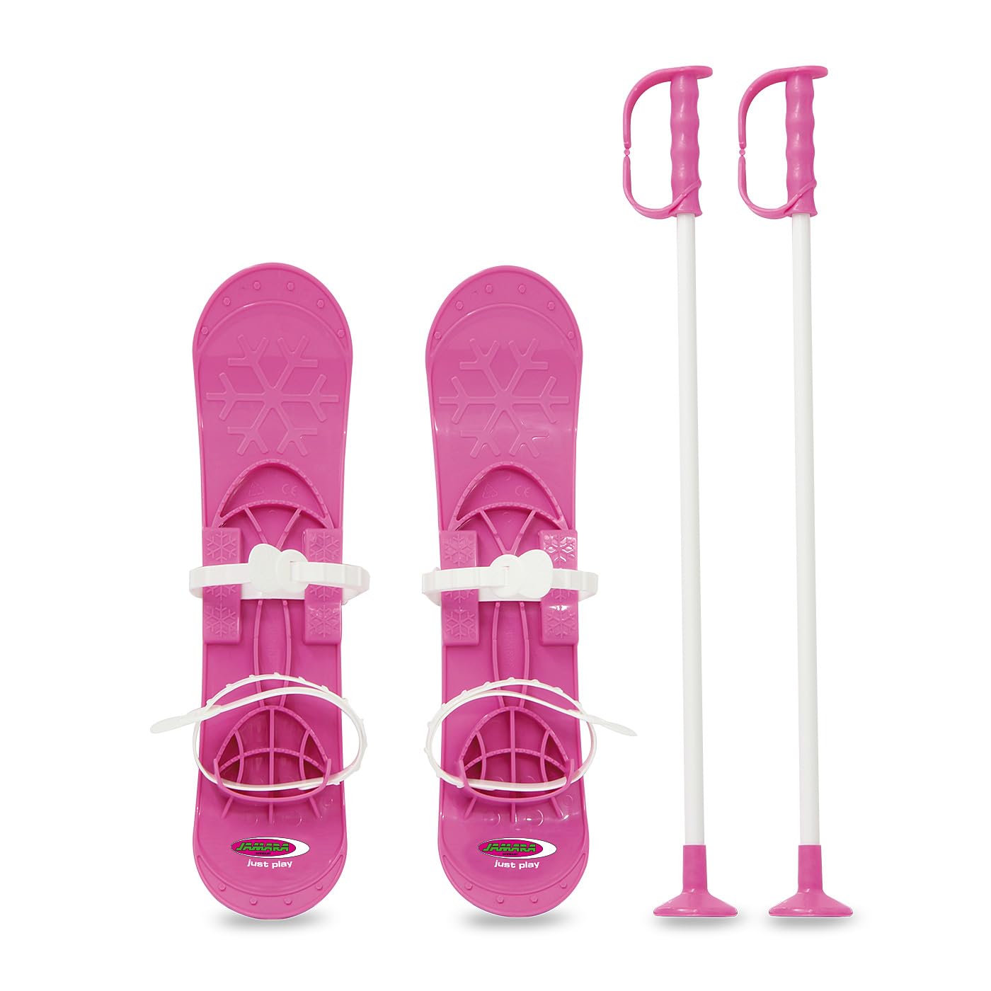 Jamara 460384 - Snow Play Funny Carve 1st Step 42cm Fucsia – Lazos de fijación Ajustables y Seguros