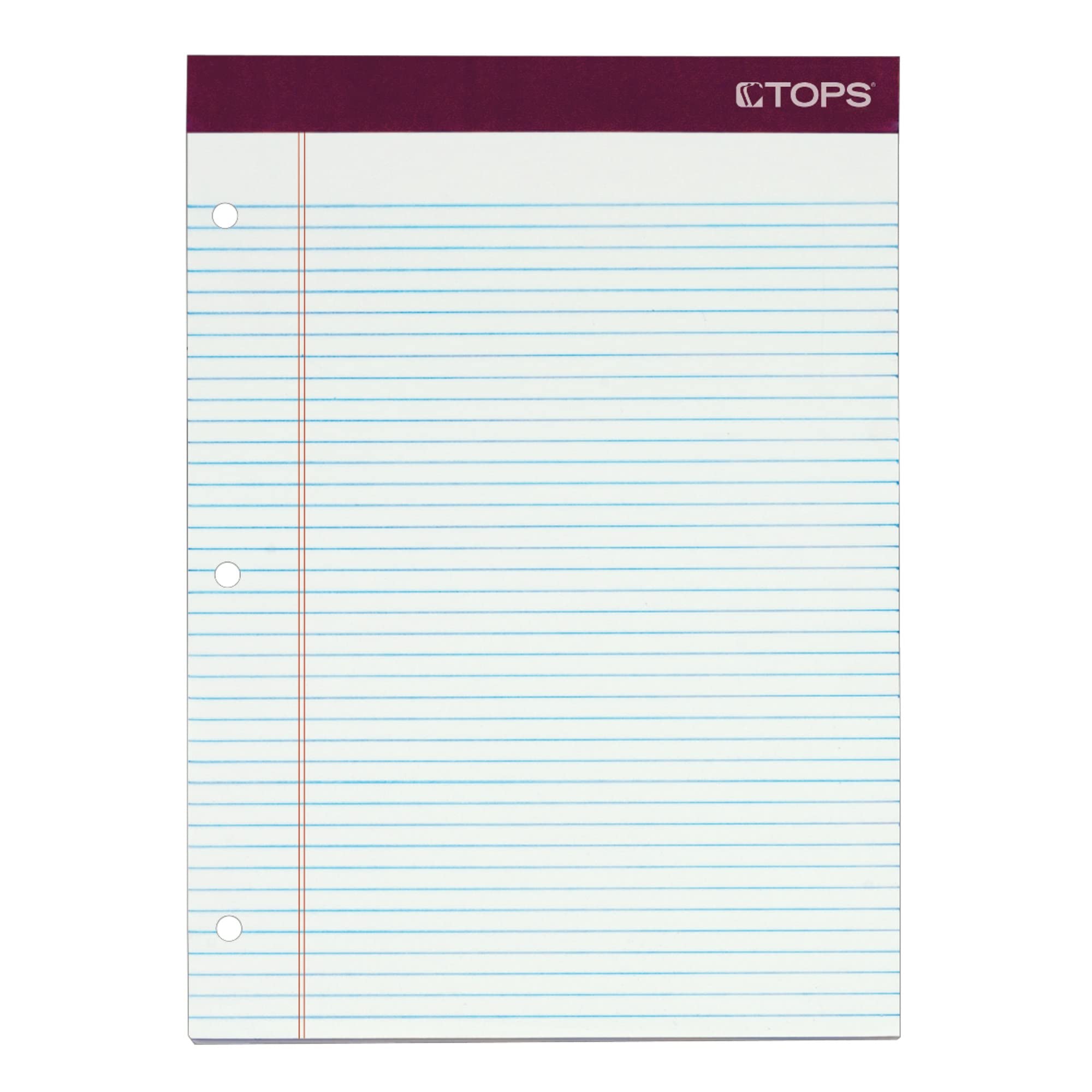 TOPS Docket Gold Writing Pads, 8-1/2" x 11-3/4", Narrow Rule, 3-Hole Punched, White Paper, 100 Sheets, 2 Pack (99706) - Image 2