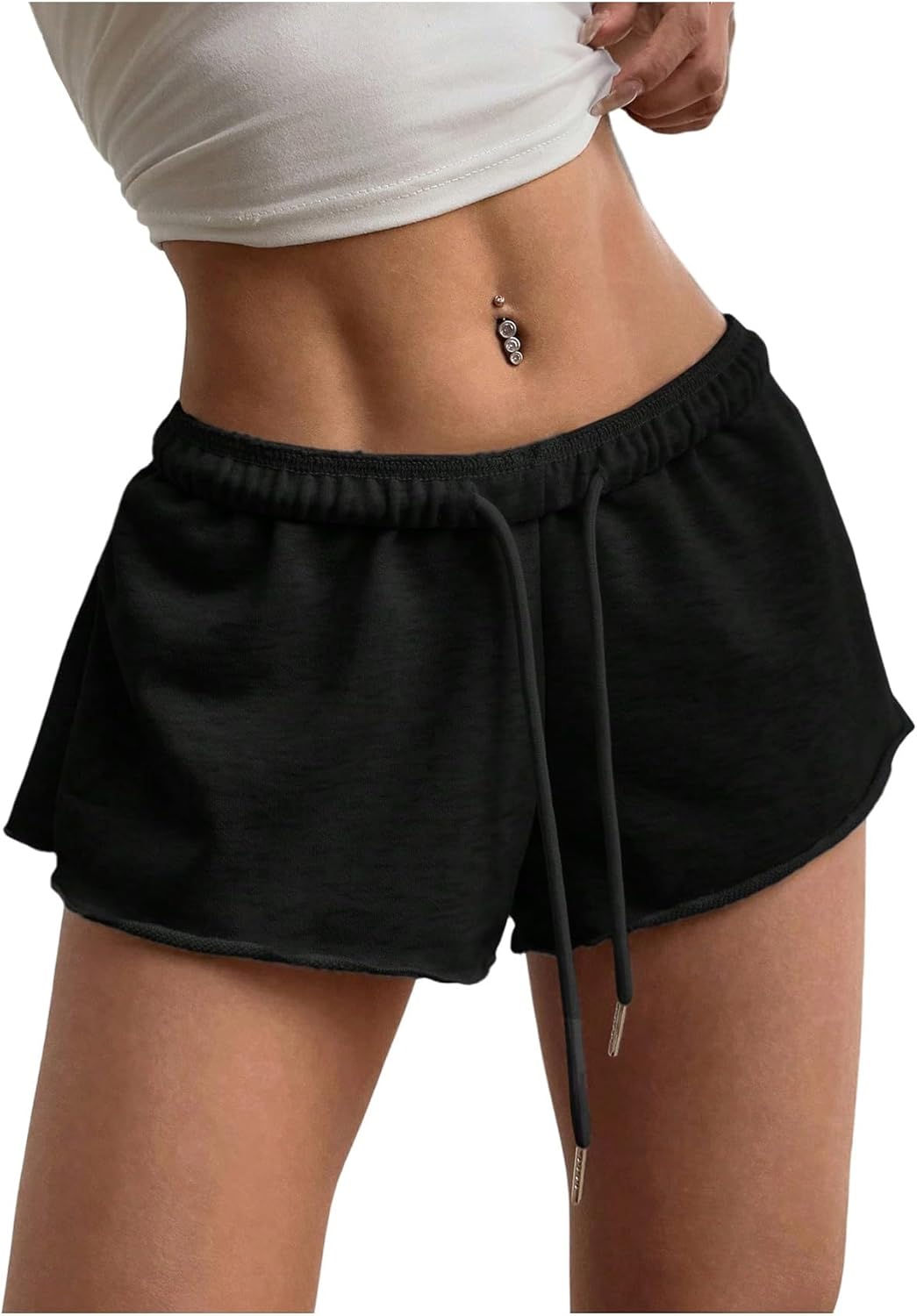 Milumia Women Drawstring Low Waist Mini Sweat Shorts Casual Summer Workout Track Lounge Shorts
