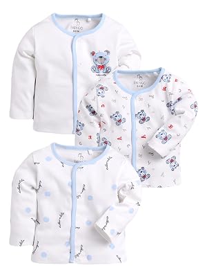 BABY GO Baby Boy 0-3Months,3-6Months,6-9Months,9-12Months Solid Full Sleeves 100% Pure Cotton T-Shirt Combo Pack Of 3 (W