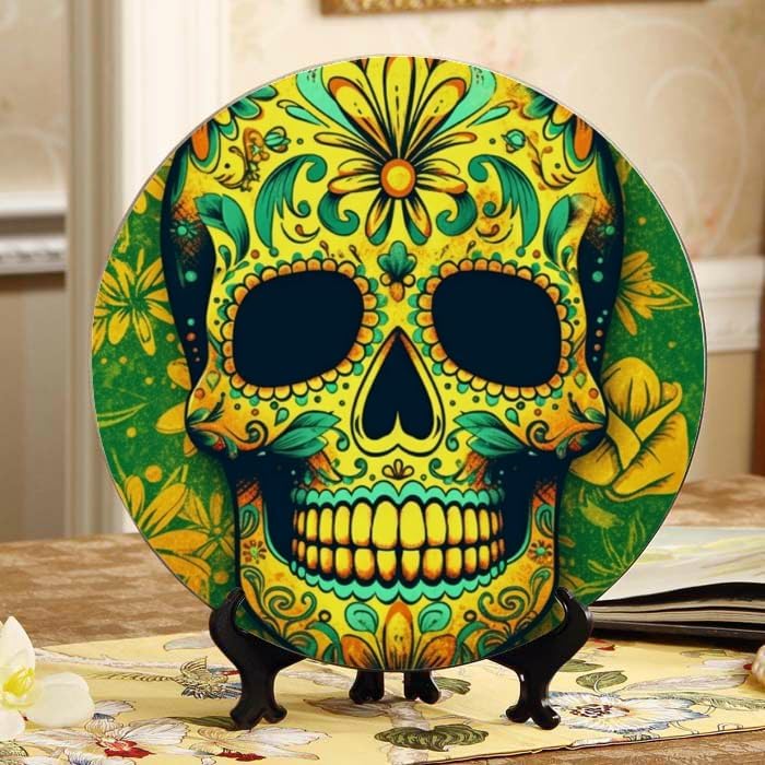 Mechanical Beast 10-inch Ceramic Plate for Wall Display or Tabletop, with Stand & Hook DP-96436669