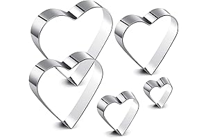 5 Piece Heart Shape Valentine's Day Cookie Cutter Set