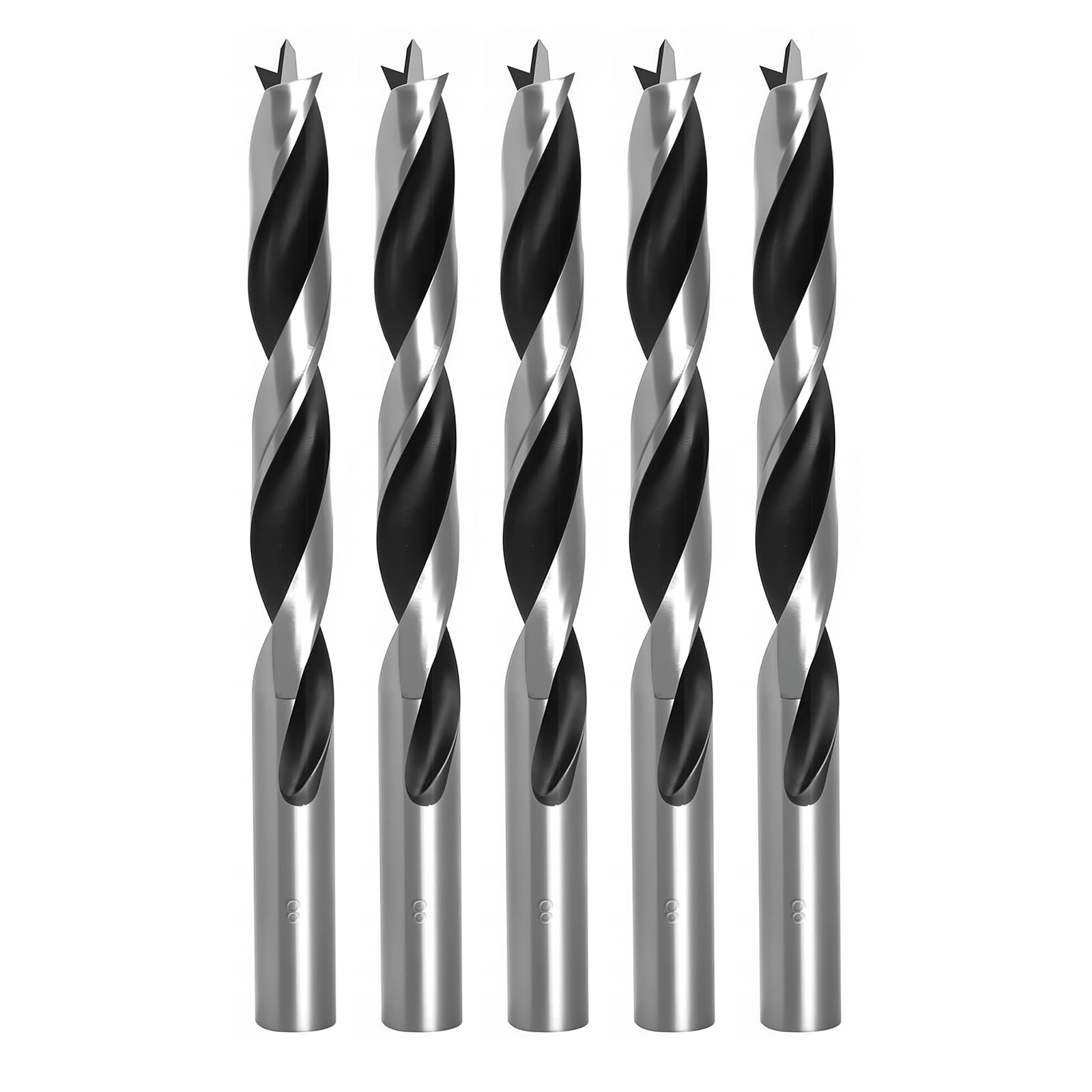 TIBOO DAY Brad Point Wood Drill Bits 8mm (5/16") Brad Point Drill, 5 Pcs
