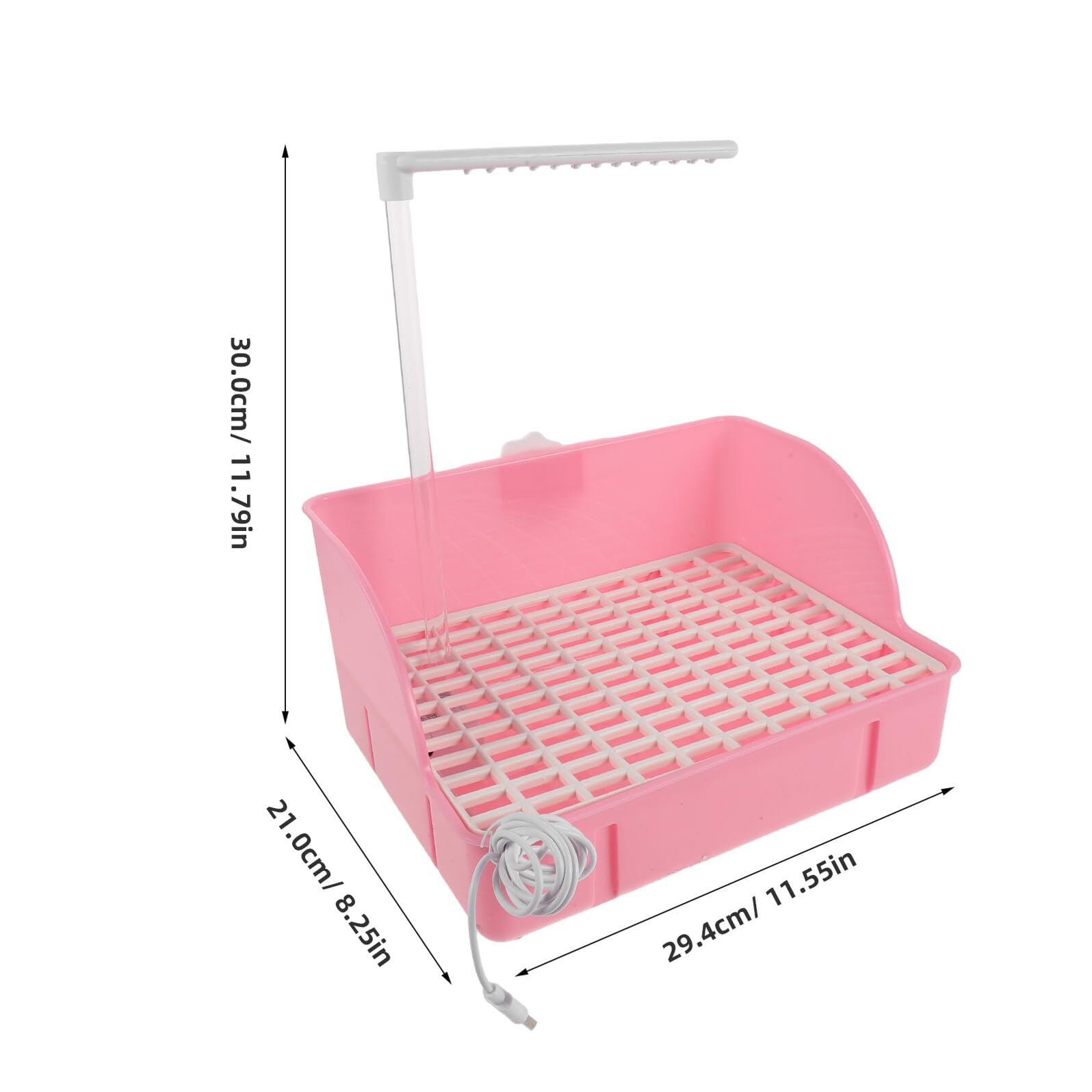 Abaodam Vasca da Bagno Sospesa per Pappagalli Circolazione Acqua Silenziosa, Accessorio per Gabbia Uccelli Piccoli, Contenitore Bagno per Animali Domestici Rosa, Facile da Installare