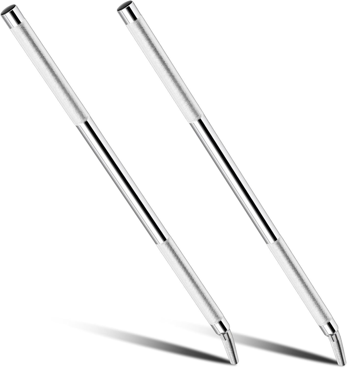 LEIFIDE 2 Pack 35" Chrome Steel Winch Bar, Heavy-Duty Round & Square Head Cargo Bar with Non-Slip Grip for Flatbed Trailer Winches and Lever Binders