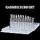 Carbide Burr Set, Die Grinder Bits, 20 Pcs 1/8" Shank Double Cut Tungsten Carbide Rotary Burrs Set Compatible with Dremel for Metal Carving Wood Working Engraving Polishing