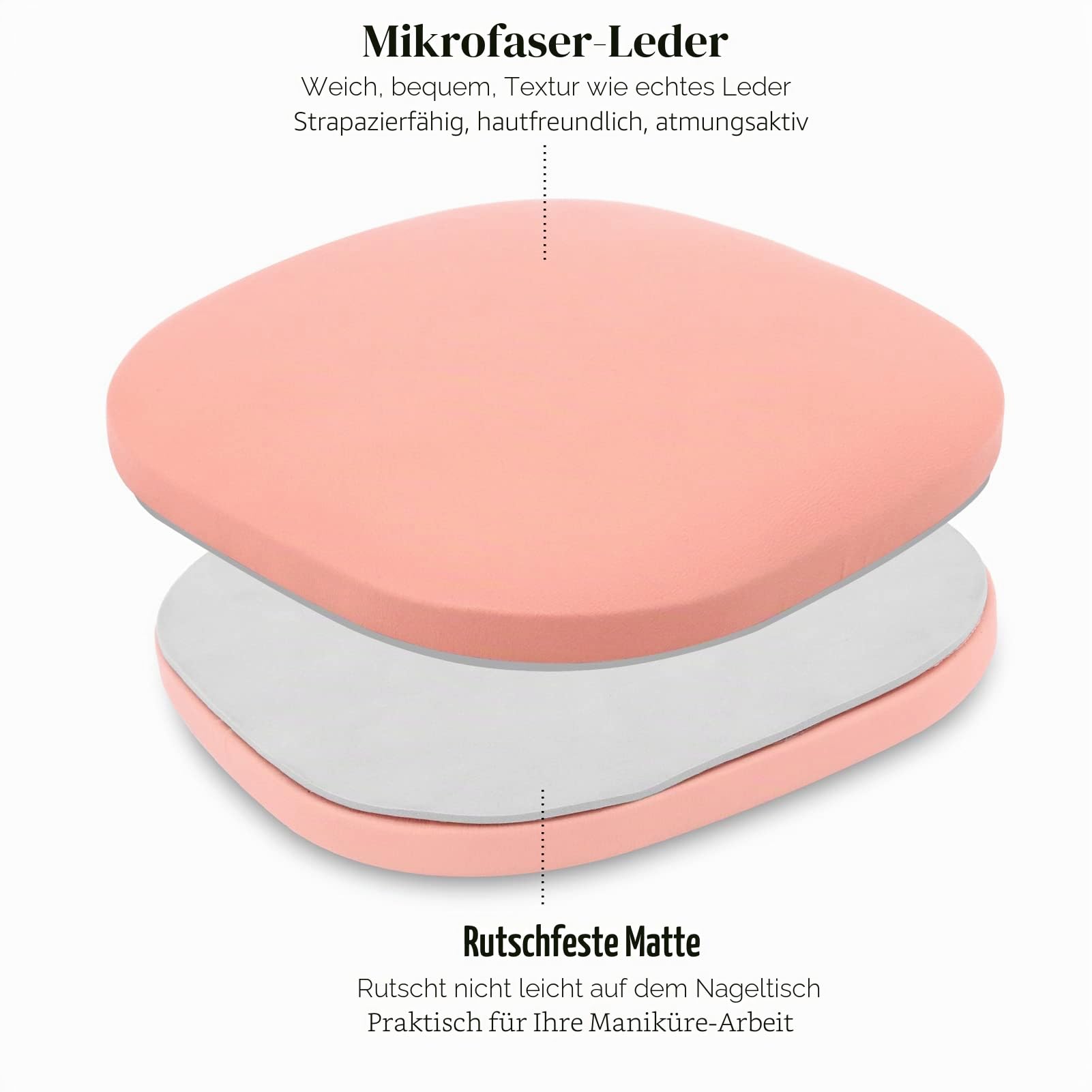 Nagel Armauflage Handkissen Nageldesign Handauflagen, Ellbogen Maniküre Hand Kissen Nagel Techniker Anti-Rutsch Nagel Pad Kissen Pad für Nagelstudio (Rosa)