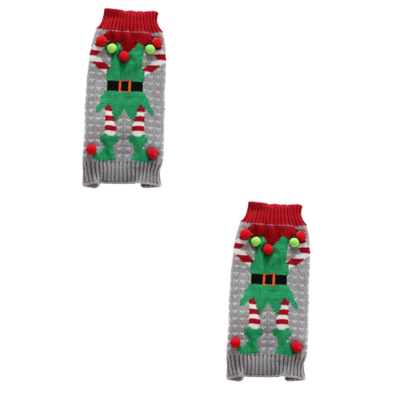 Sosoport 2 Pz Abbigliamento per Cuccioli Maglione Natalizio Gatto Costume da Elfo Domestico Costume Cane Natale Abbigliamento Cane Natale Vestiti Cappotti Maglione per Cani Inverno Cappotto