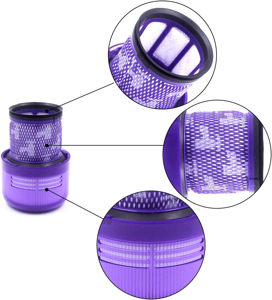 NYTiger 4 PACK HEPA Replacement V11 Vacuum Filters Compatible with Dyson Cordless Vacuum V11, V11 Torque Drive And V11 Animal, Part No. 970013-02, Washable and Reusable