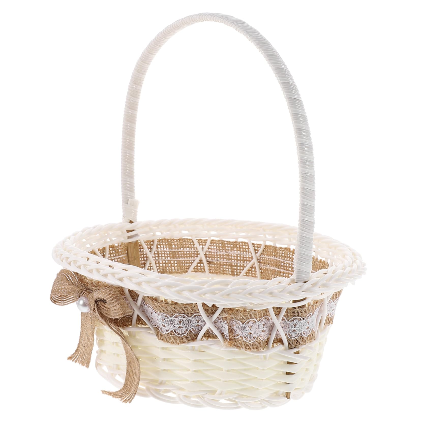 Panier à fleurs de mariage romantique en lin rustique pour des souvenirs magiques