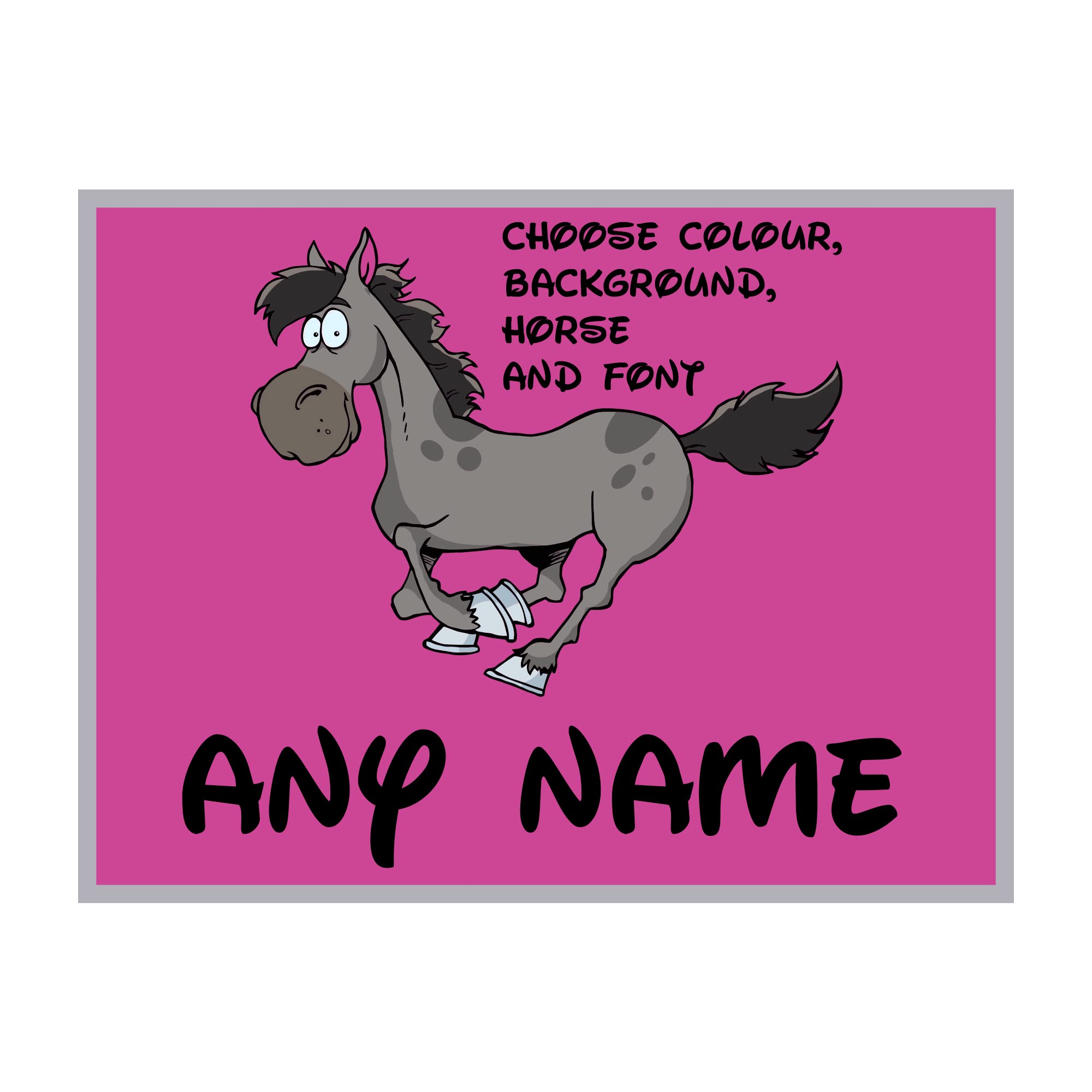 Personalised Stable Door Sign, Horse/Pony Name Plate Plaque Metal Sign Name Hoof, 275mm x 90mm