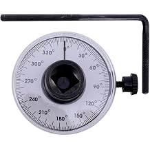 LALAFINA Steel Torque Angle Gauge 1/2 Inch Adjustable Torque Wrench Meter for Automotive Use 360 Angular Measurement Tool with Dial Pointer, 176g Black Head