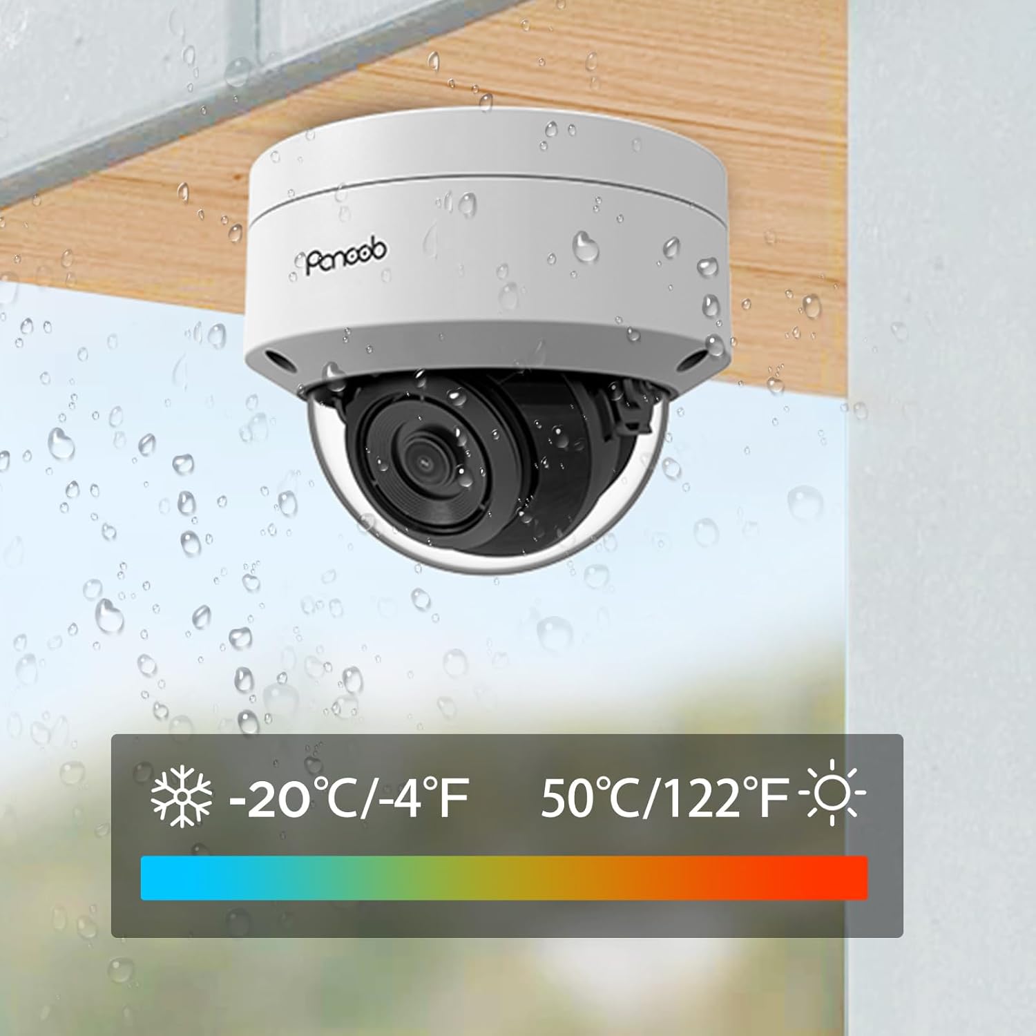 5MP PoE Camera with Mic, H.265 Outdoor Vandal Dome Security PoE IP Camera, AI Human Detection, 100ft IR Night Vision, 2.8mm Lens IP66 IK10 Resistance, 110° Wide Angle, PD54BA1-5M (Not PTZ)