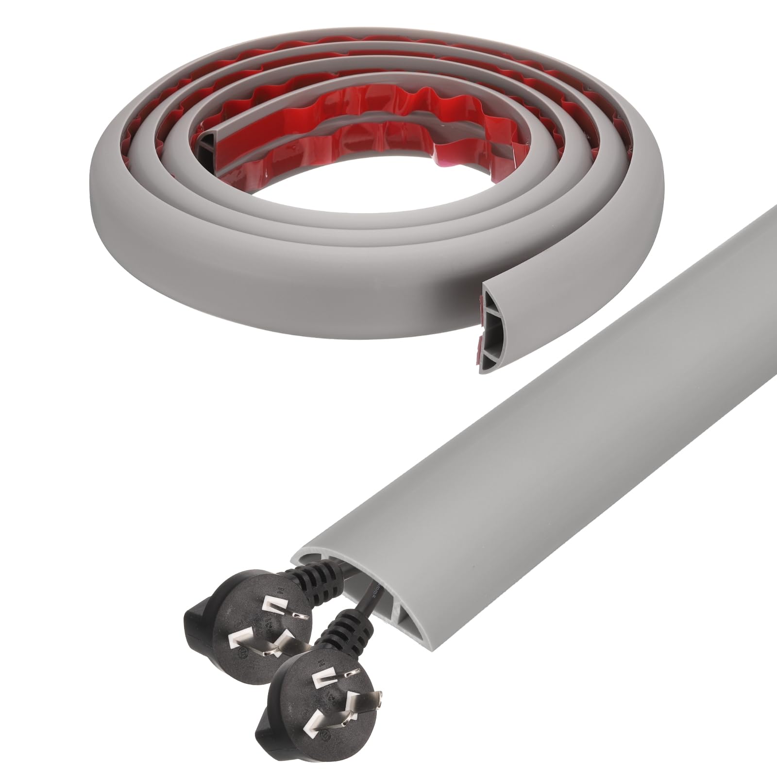 Cache-câble de sol gris HARFINGTON en PVC flexible de 1,8 m de long - 8