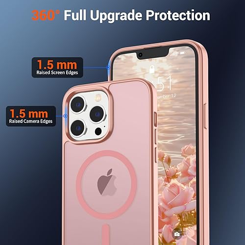 Miniatura 722 de SUPFINE - Funda magnética para iPhone 13 Pro Max (compatible con MagSafe), (protección contra caídas de grado militar de 10 pies), delgada, Negro