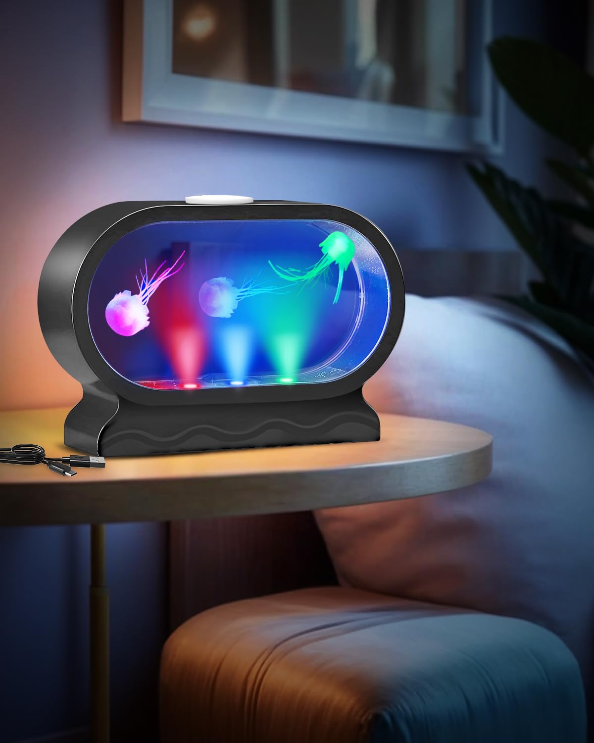 Lampe Méduse Planante, Lampe LED Méduse Avec 17 Couleurs Et 4