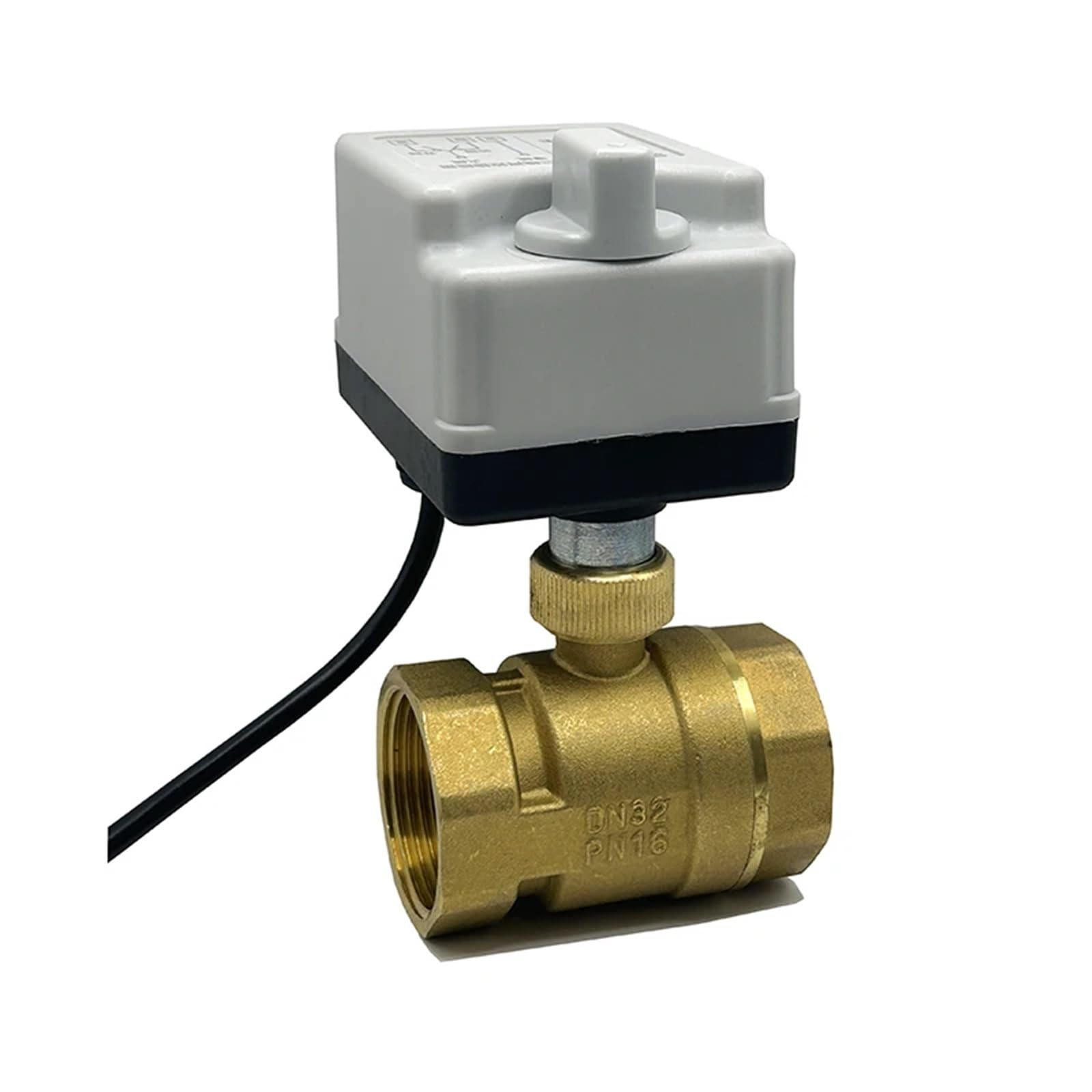 UWUKCJOKQ 1-1/4" Two Way Motorized Ball Valve With Manual Switch 220V 12V 24V Brass Electric 3-Wire 2 Point Control(220VAC)