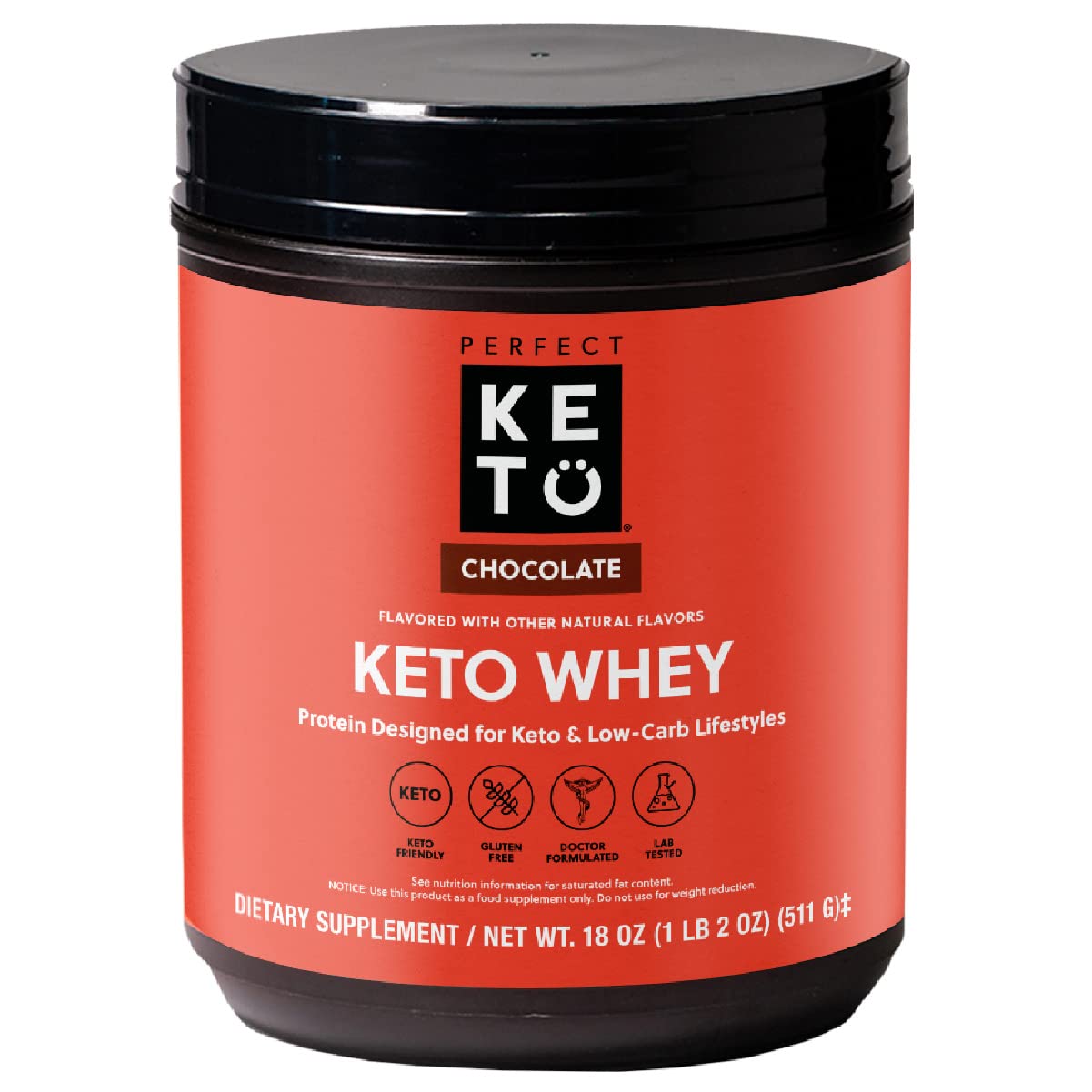 Perfect Keto Pure Whey Protein Powder Isolate Delicious 100% Grass Fed Meal Replacement Shake No Art