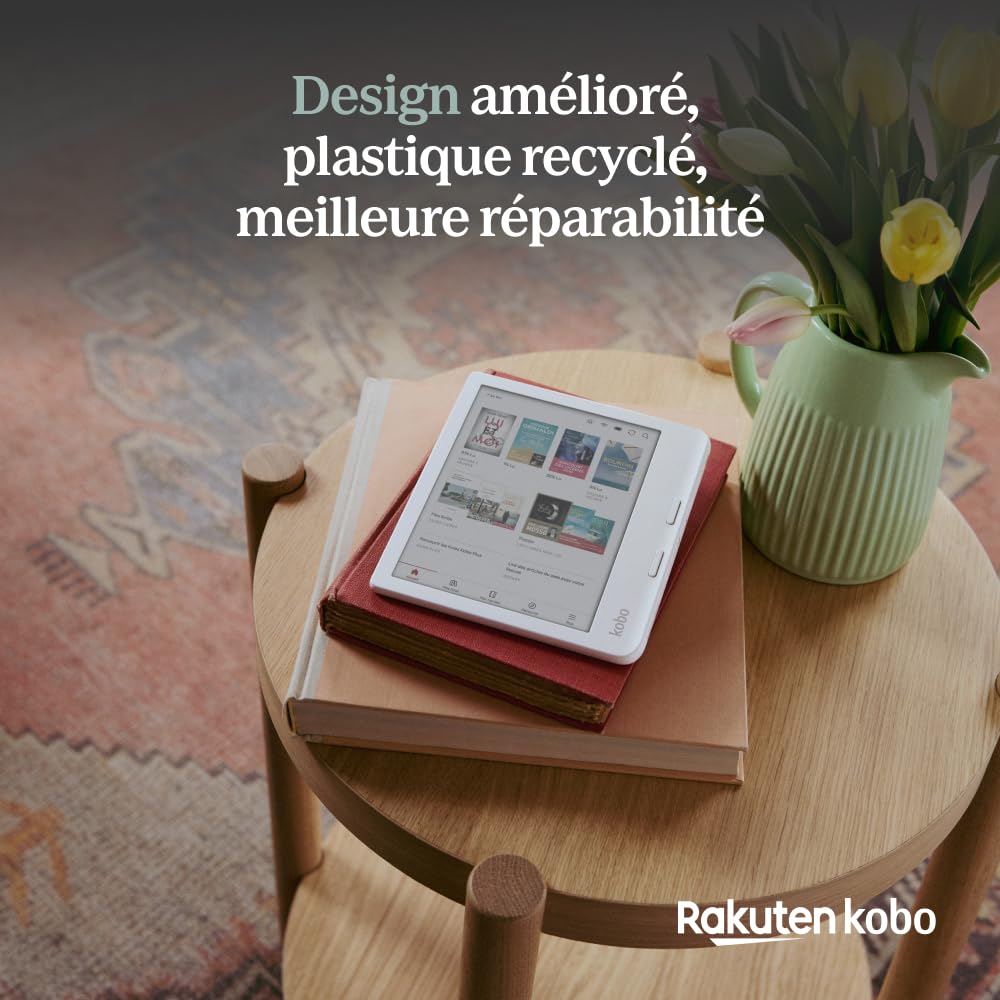 Kobo Libra Colour Black | Liseuse eBook Couleur | Écran Couleur E Ink Kaleido™ 3 sans Reflets de 7" | Option Mode Sombre | Étanche | Livres Audio | 32 Go de Stockage | Noir