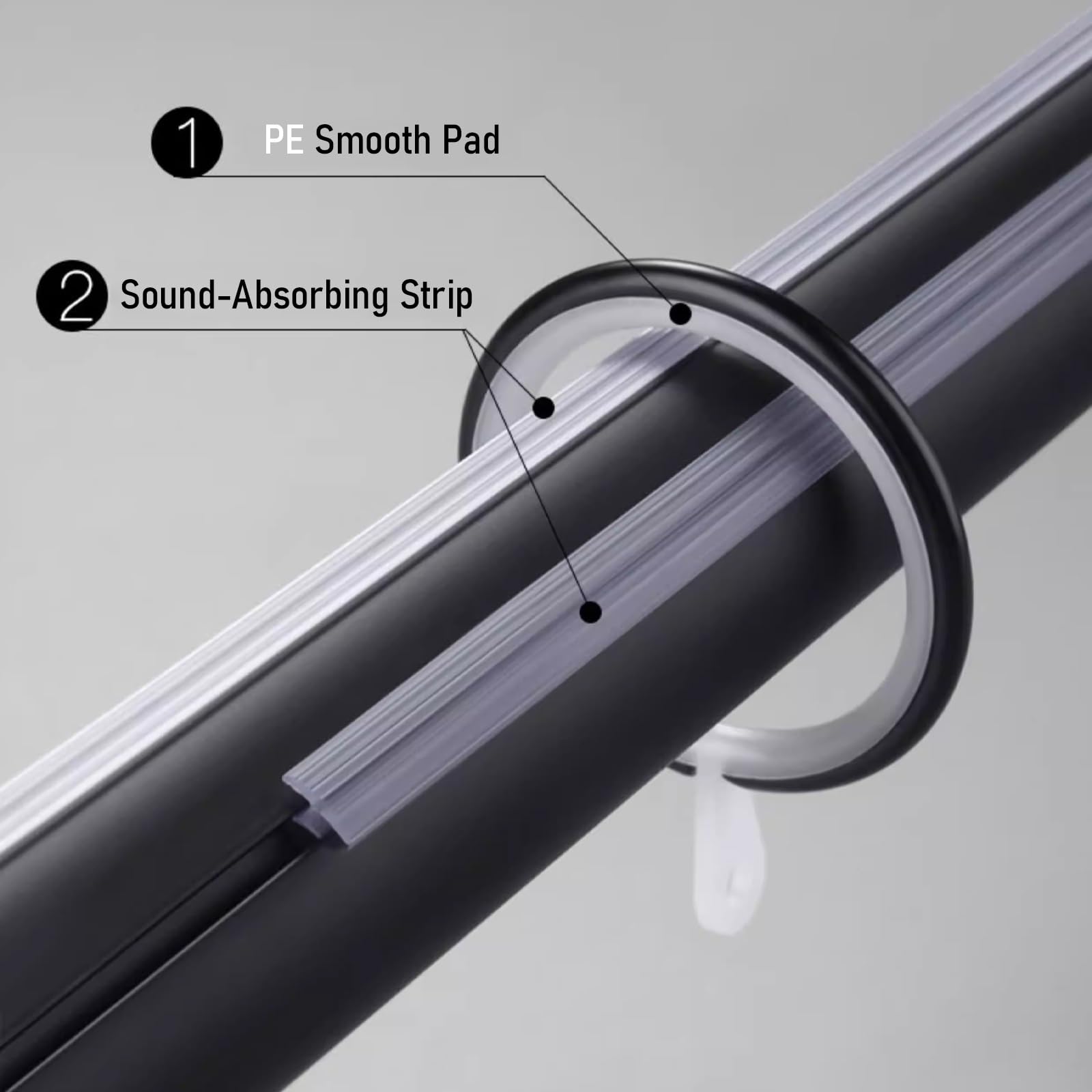 Montowany na ścianie podwójny karnisz, 28 mm, stop aluminium ze szklanymi końcówkami, mocne nośne, ciche pierścienie, idealny do zasłon warstwowych w salonie i sypialni, wykończenie stożkowe 280 cm)