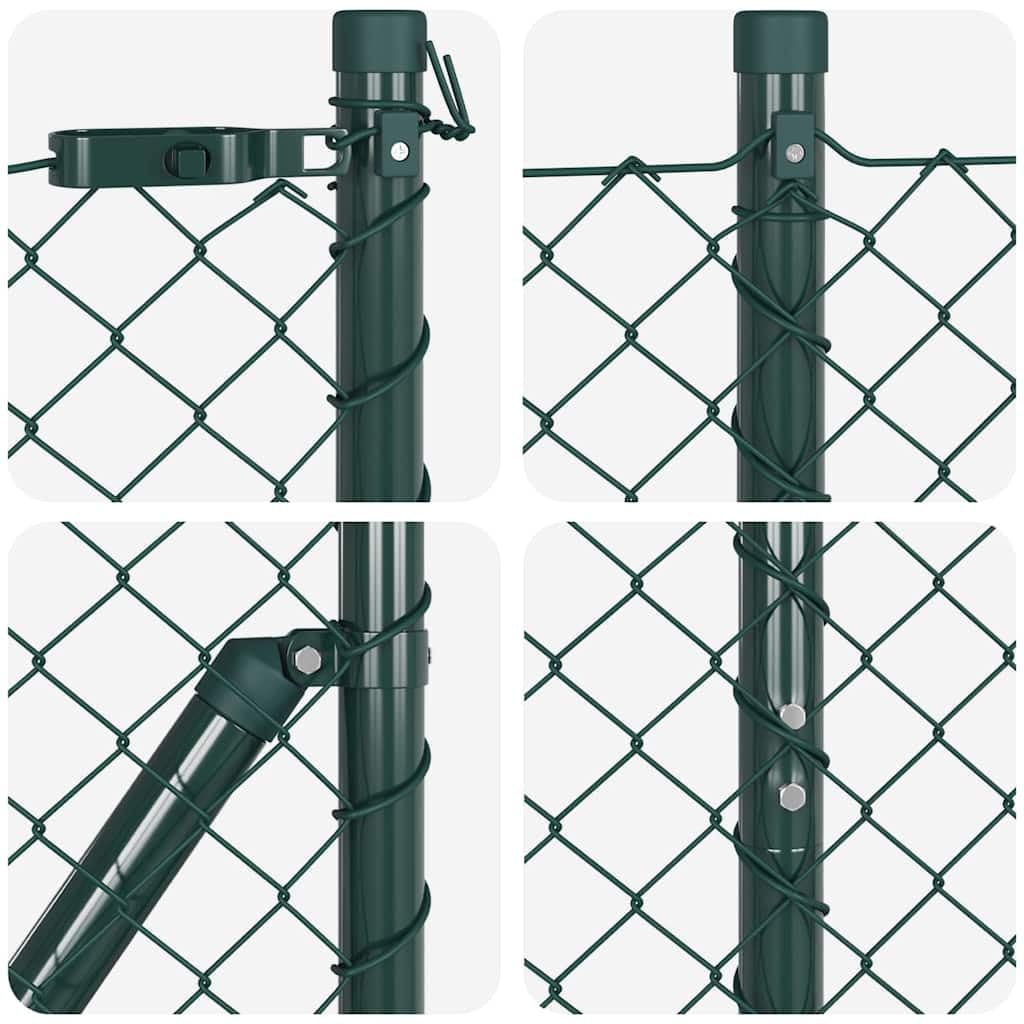 Set di pali per recinzione, colore verde, altezza 1 m, in acciaio PVC, lunghezza 10 m, maglie 40 x 40 mm, design moderno, robusto e durevole, per giardino, terrazza, balcone