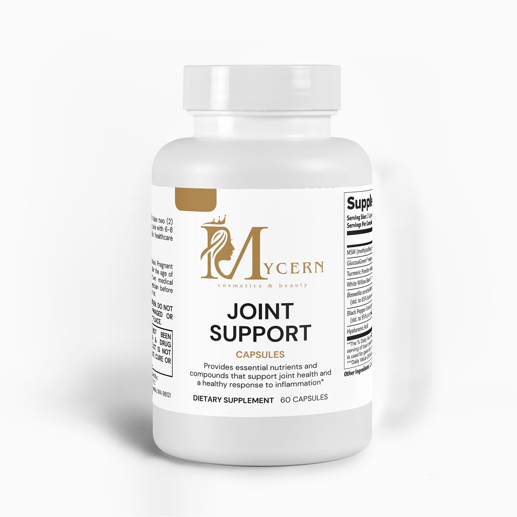 Joint Support Supplement – 60 Caps – MSM, Glucosamine HCl, Turmeric Supplement, Boswellia, Hyaluronic Acid Capsules & Black Pepper, Flexibility,