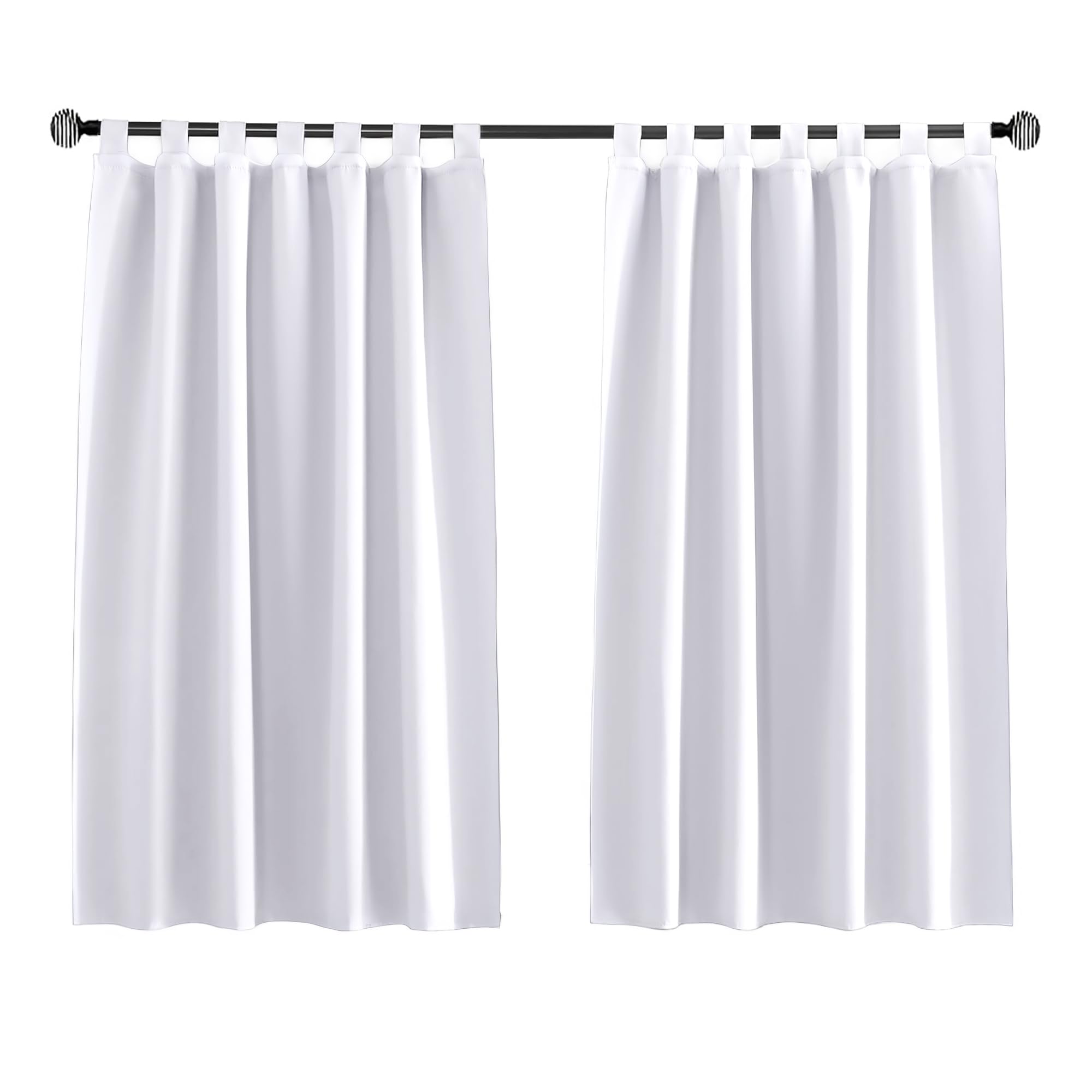 Tenger Home Cortina Opaca Corta para Ventana de Cocina, Cortina Opaca para Dormitorio con Trabillas, 1 Piezas (Blanco, 100 x 150 cm)
