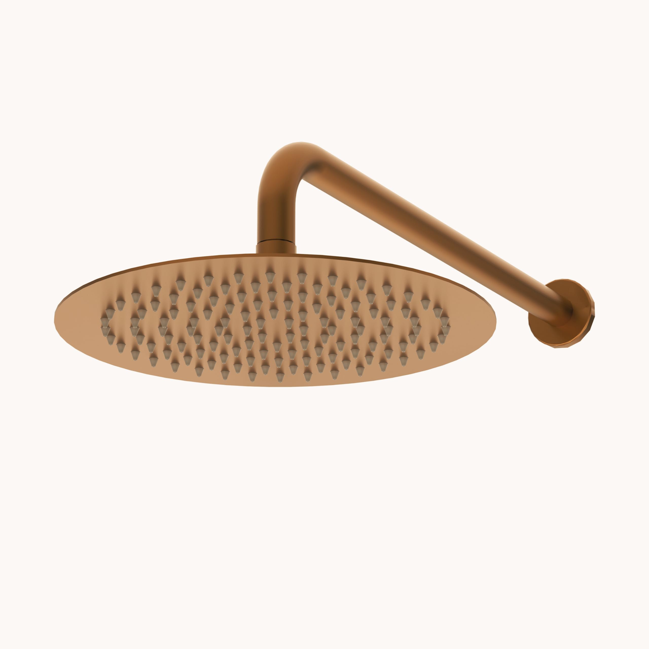Soffione Doccia Fisso - Rame - Soffione Doccia Grande in Acciaio Inossidabile AISI 304 - Rilassante e Uniforme - Forma Rotonda Ø250mm - Disponibile in 7 Colori - Cascade Modello 1