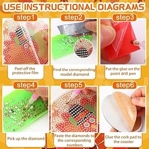 UPINS 8Pcs Fall Thanksgiving Diamond Art Painting Art Coasters with Holder Diamond Turkey Art Kits for Adults Kids Beginners Diamond Craft Supplies UPINS 8Pcs Fall Thanksgiving Diamond Art Painting Art Coasters with Holder Diamond Turkey Art Kits for Adults Kids Beginners Diamond Craft Supplies