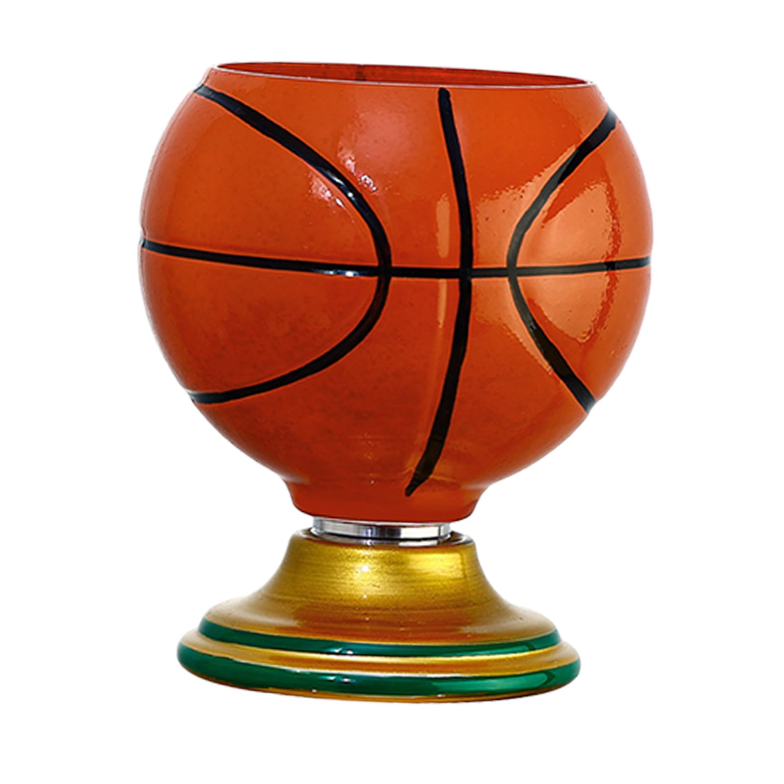 Nucelit Themed Rotatable Glass Ball Cup for Baseball Golf Soccer Basketball Follower and Decorative Accessories Sports Themed Crystal