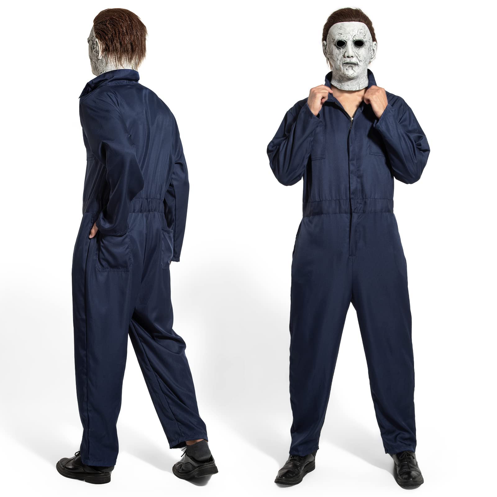 SINSEN Michael Myers Costume Mask Adults Scary Killer Outfits Jumpsuits Creepy Horror Mask Halloween Cosplay Costume - Image 2