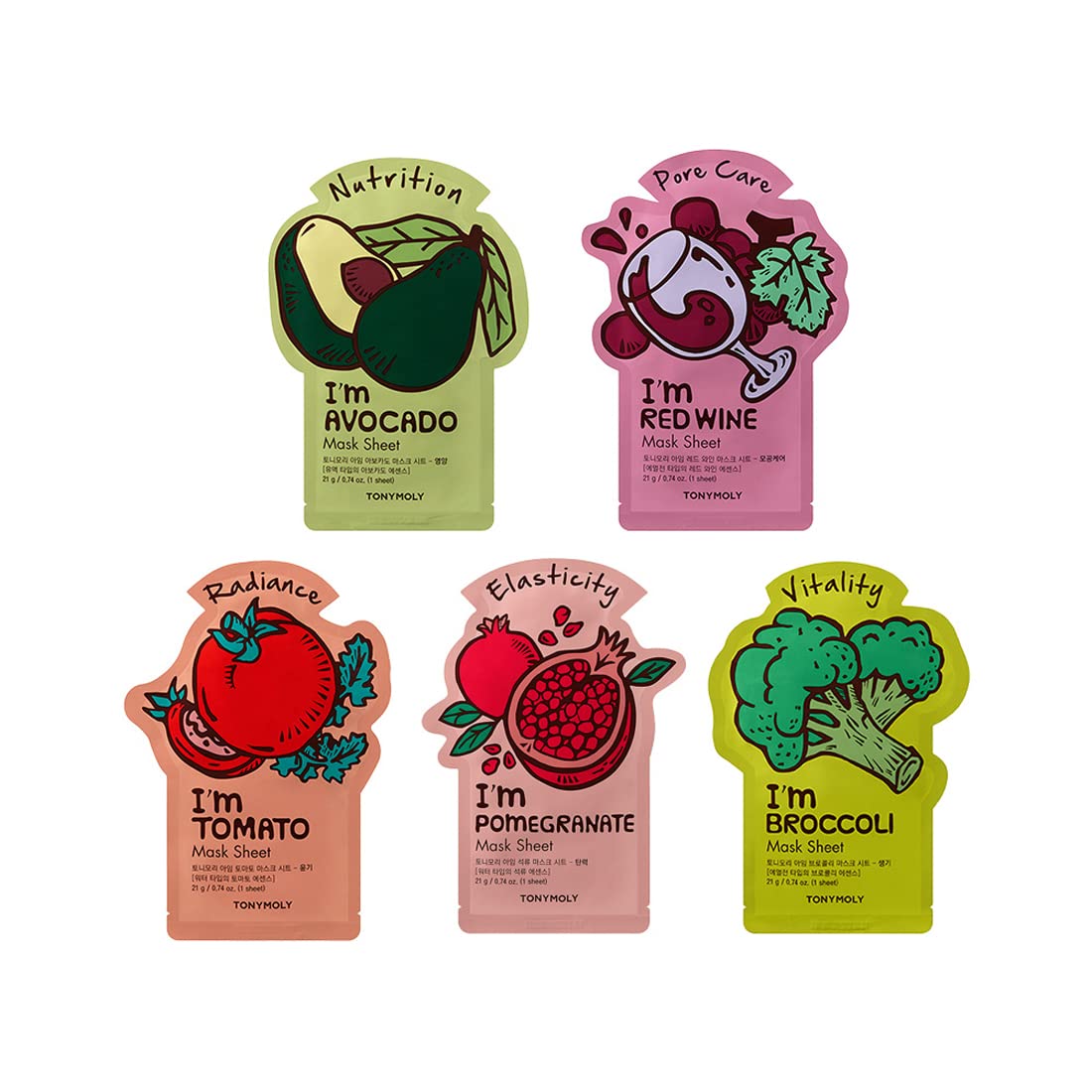 TonyMolyI'M Real Super Food Sheet Mask Set (Pack of 5)
